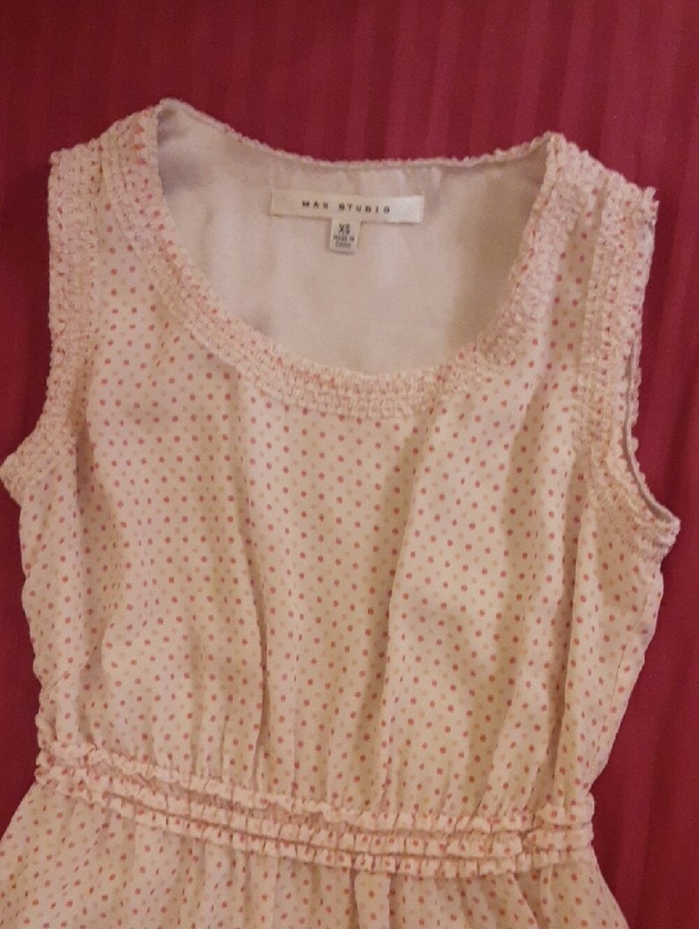 Max Studio Light Pink Polka Dot Sleeveless Dress